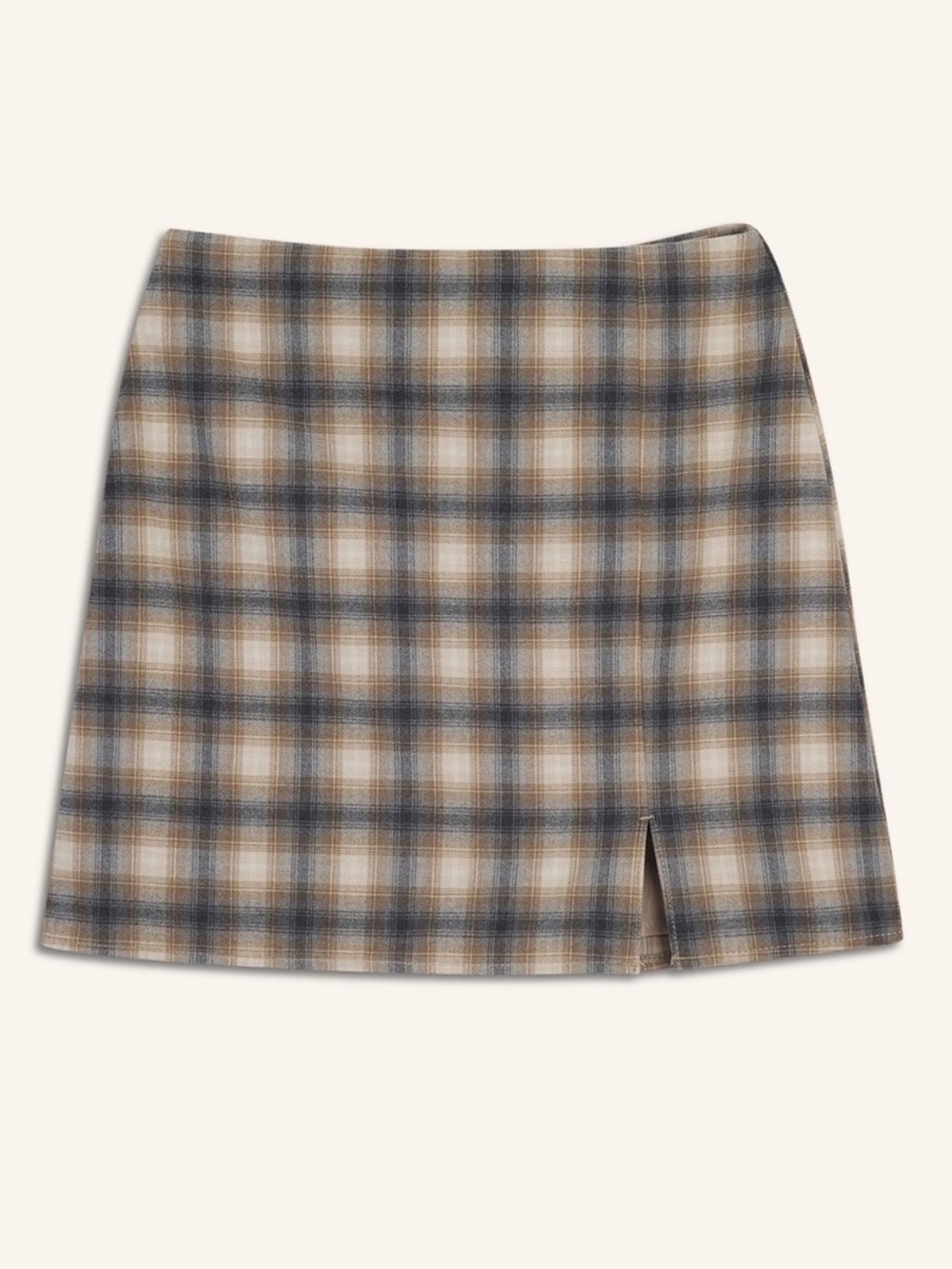 Old Navy NWT Plaid Pencil Mini Skirt in Beige, Navy and Gray Size XL